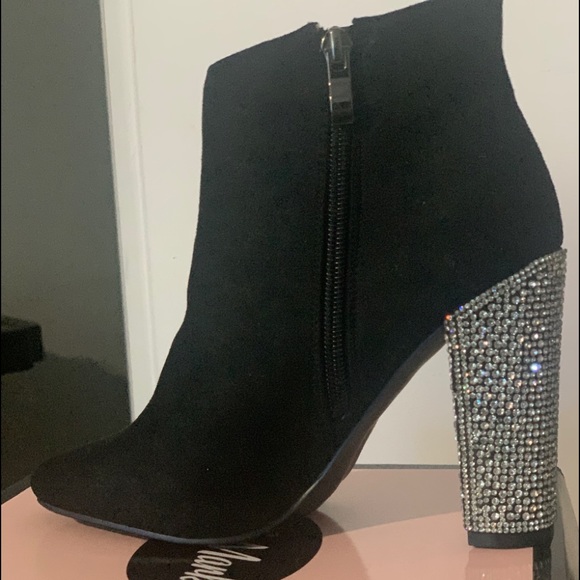 rhinestone heel booties Big sale - OFF 71%